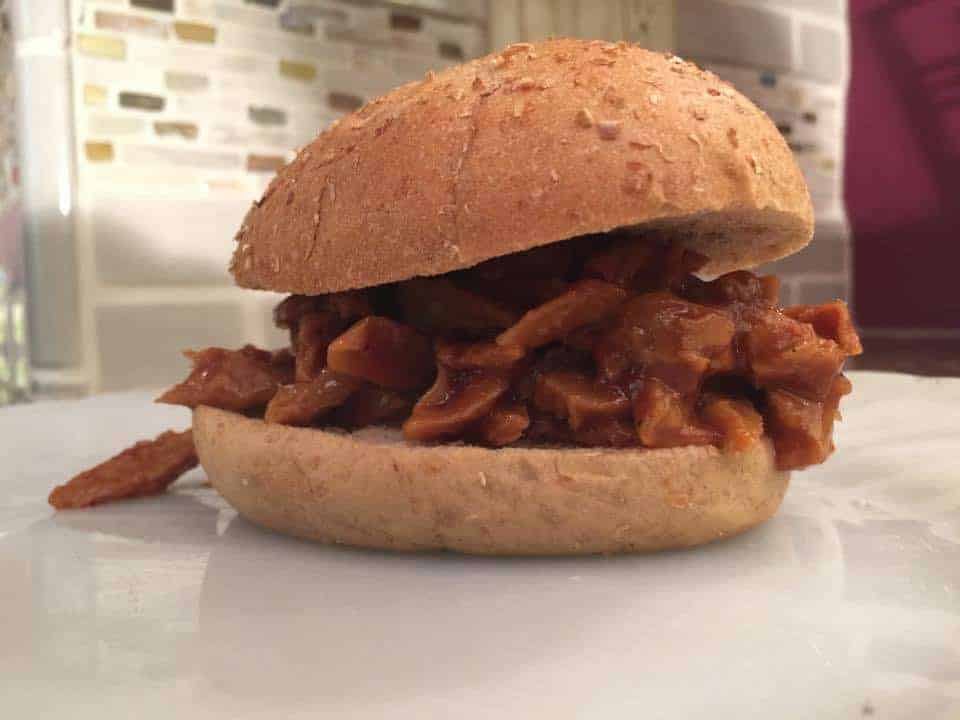 This is a meatless barbecue sandwich