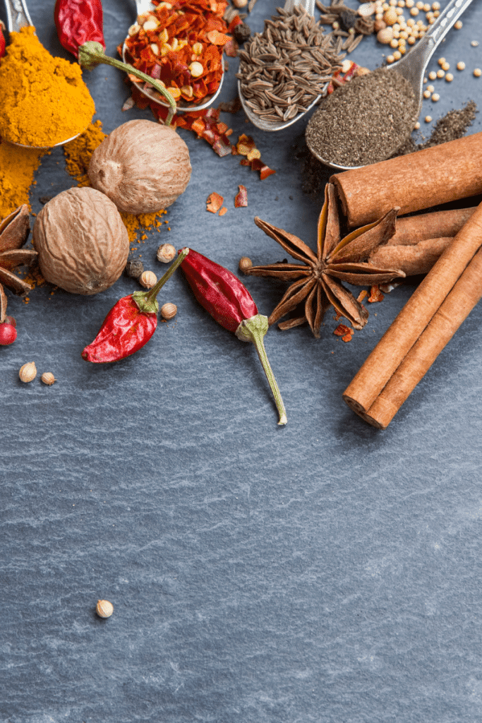 Pictures of spices that you can add to foods.
