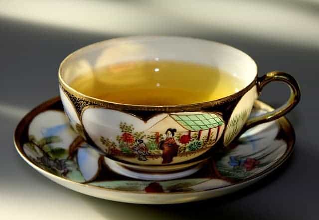 Green tea in a beautiful cup