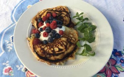 Make Lucious Blueberry Gluten Free Almond Flour Pancakes