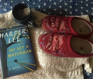Get a favorite book, slippers, tea and an afghan