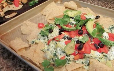 Colorful and Tasty Spinach Artichoke Greek Nachos
