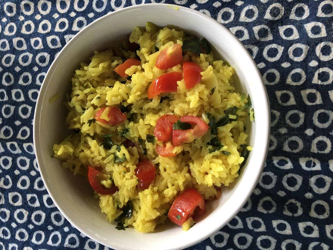 Red, Green and Yellow Mexican Rice