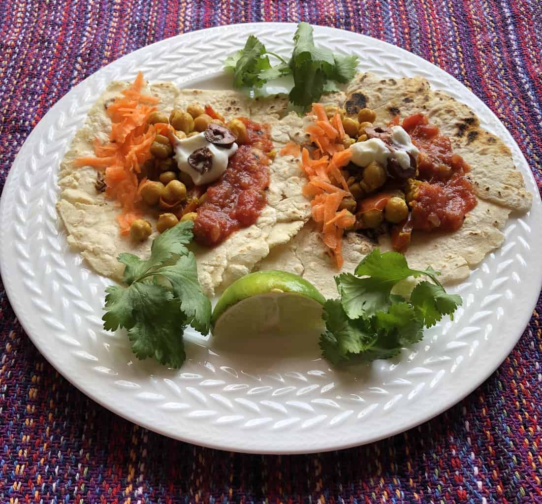 Chick Pea Tacos with Pickled Carrots