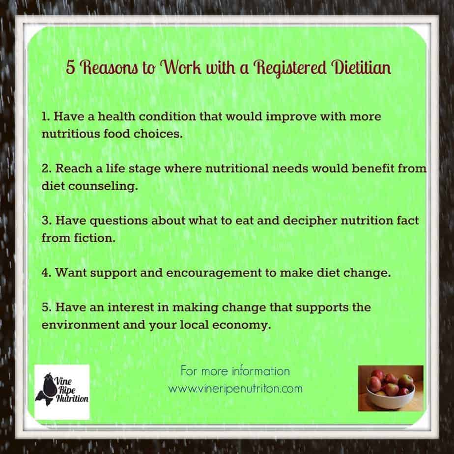 Here are a few great reasons to work with a registered dietitian