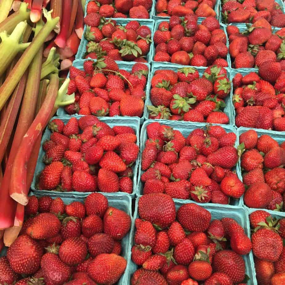 Strawberries and Rhubarb Farmers Market