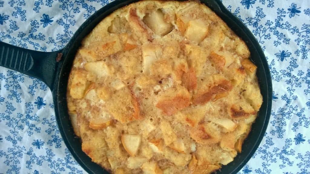 The flavor of the roasted pear along with the spices make this bread pudding so delicious.