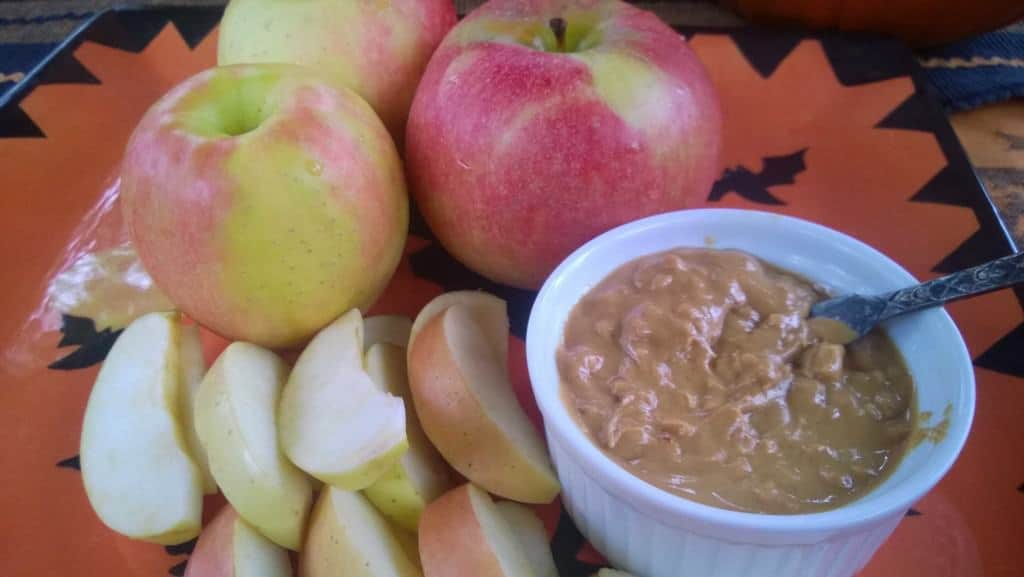 Peanut butter dip with local apples