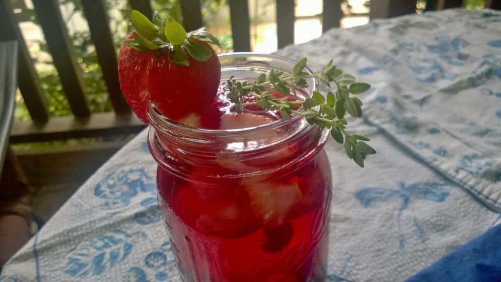 A cool summer tea with fruit added