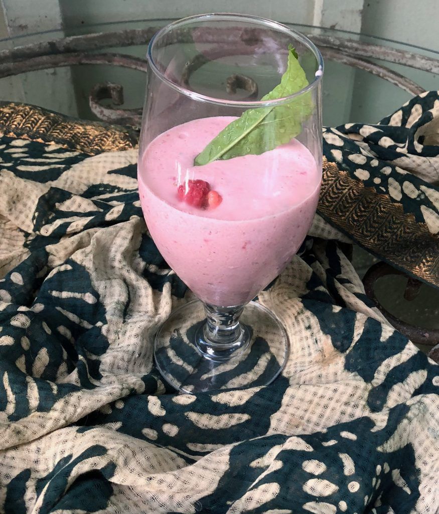 Picture of pink smoothie.